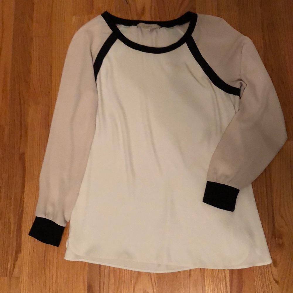 Loft white and blush Blouse sz Small